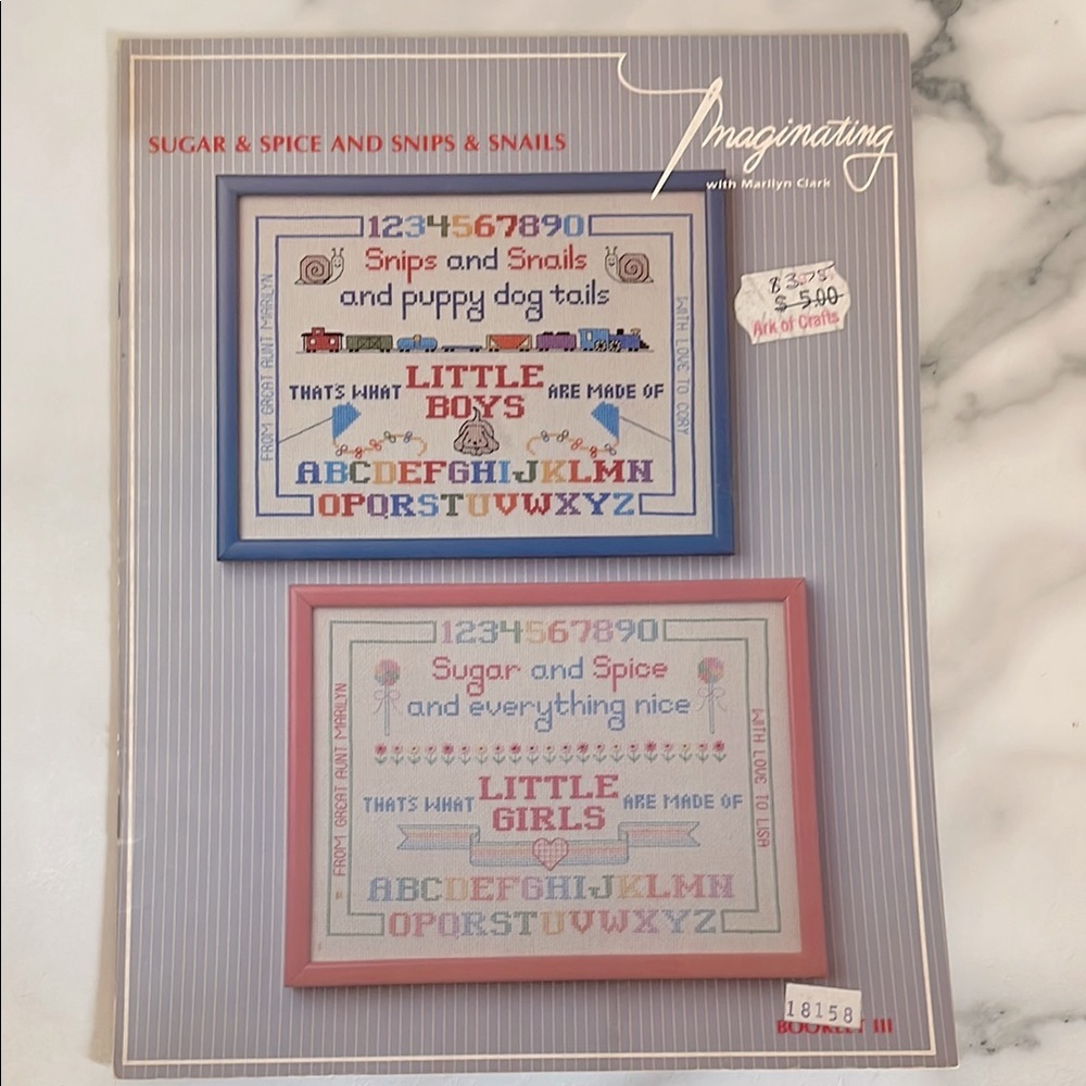 1973 Imaginating “Sugar & Spice and Snips & Snails” Cross Stitch Book III